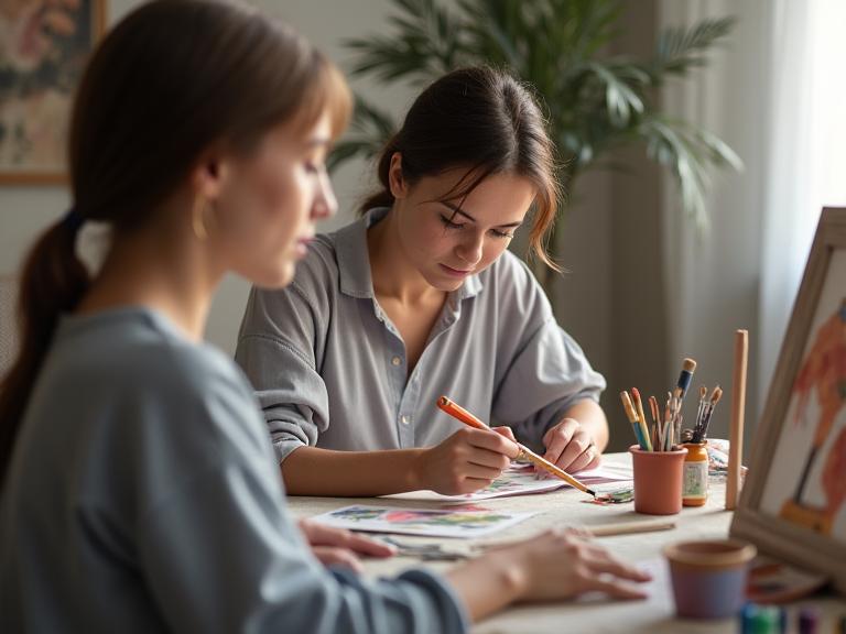 Sesión de arteterapia para bienestar emocional